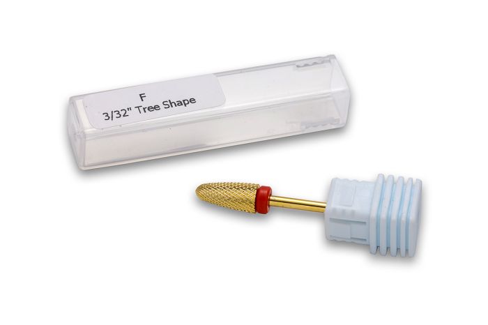 Фреза твердосплавная  золотая F Tree Shape  (красная насечка)