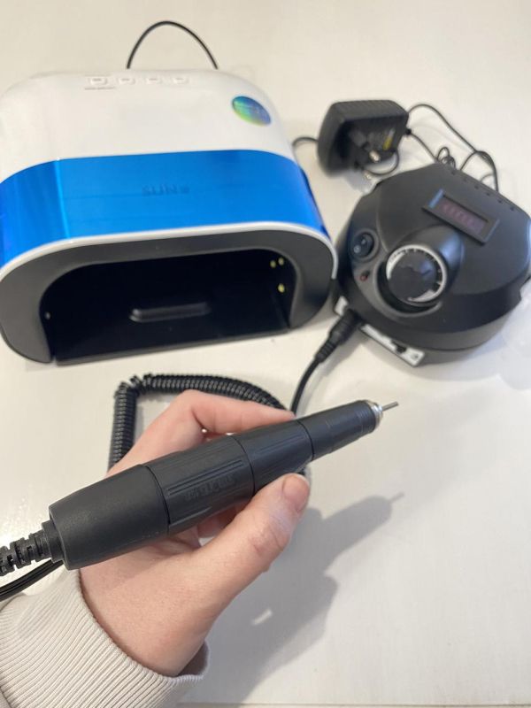 Акумуляторний фрезер для манікюру Hymars H37L1 + Лампа SUN 3