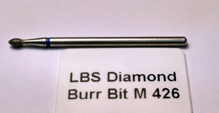 Фреза алмазна Полум'я,діаметр-2 мм,(синя насічка)