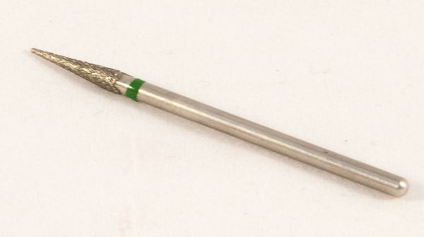 Фреза алмазна Конус, діаметр-2,7 мм, (зелена насічка)