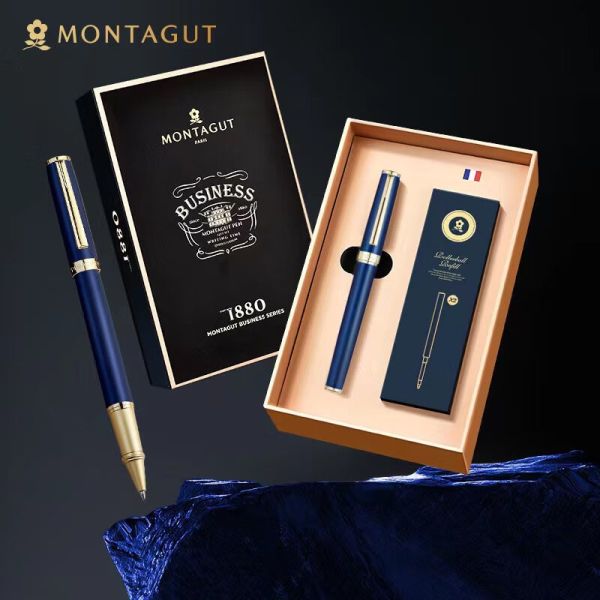 Ручка -ролер Montagut 1880  в наборі у темно-синьому кольорі