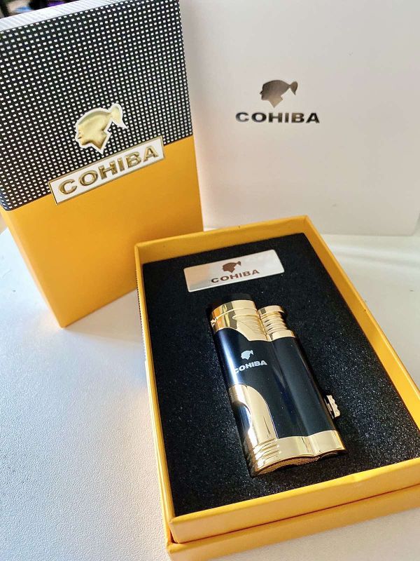 Запальничка для сигар COHIBA COB-359 колір чорний з золотом