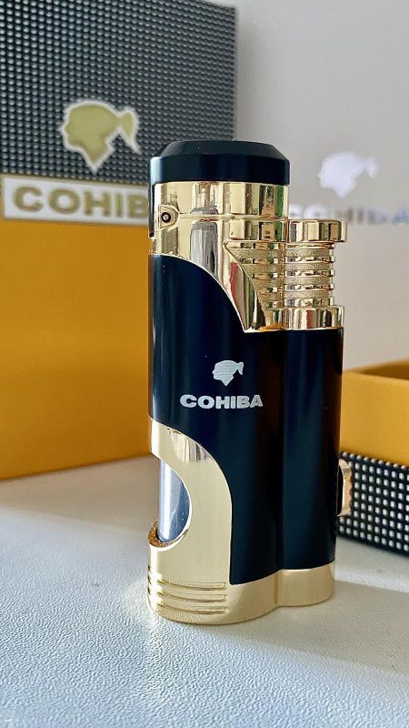 Запальничка для сигар COHIBA COB-359 колір чорний з золотом