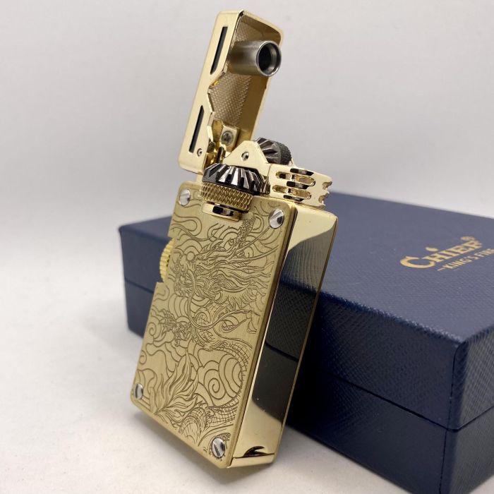 Бензинова Запальничка Chief Золотий Східний Дракон