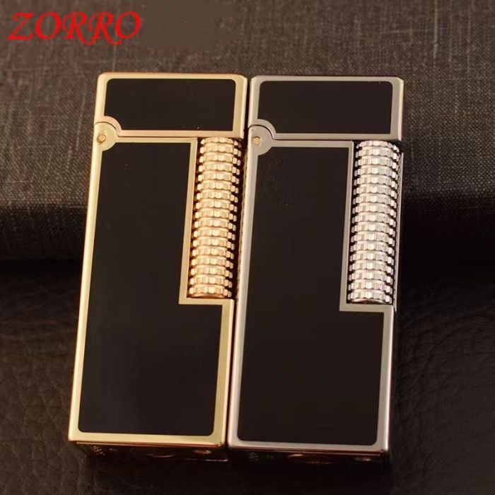 Бензинова запальничка Zorro 728 — Класика у стилі "Old Money" сріблясто-чорна