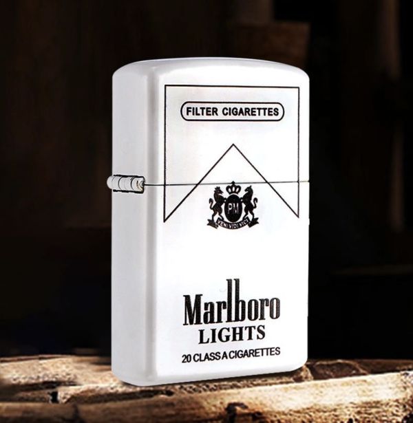 Бензинова запальничка Chief «Marlboro Lights» — Флуоресцентний матовий корпус