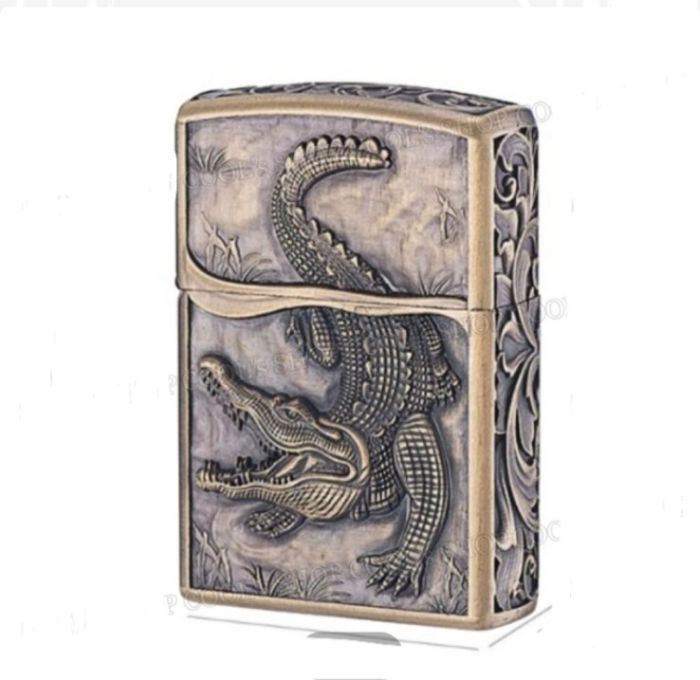 Бензинова запальничка Zorro «Crocodile Antique Copper» Антична мідь