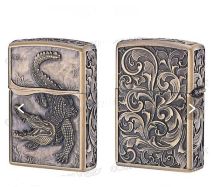 Бензинова запальничка Zorro «Crocodile Antique Copper» Антична мідь