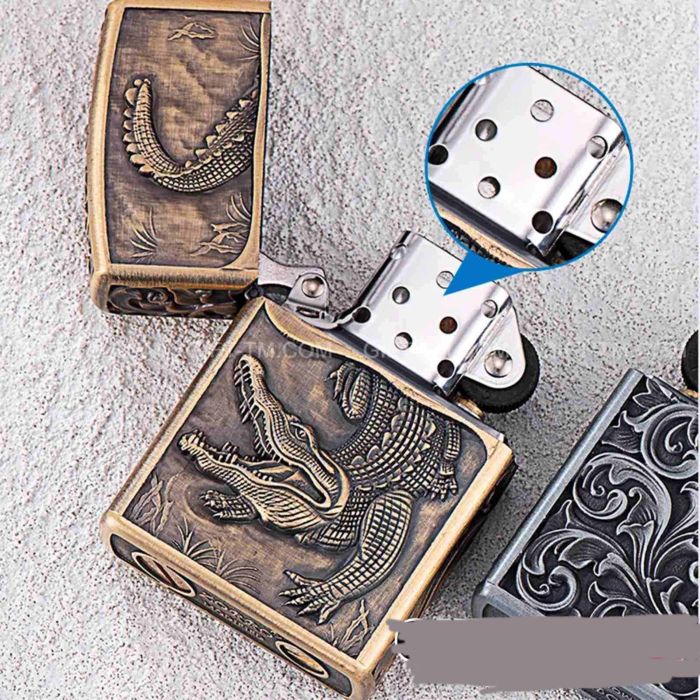 Бензинова запальничка Zorro «Crocodile Antique Copper» Антична мідь