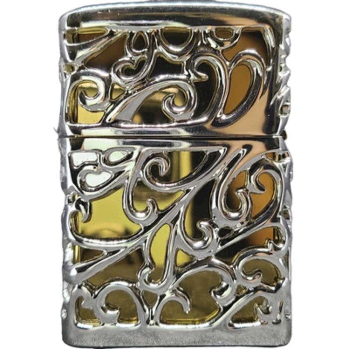 Бензинова запальничка Zorro «Ajour" Silver & Gold (Ажурне срібло та золото)