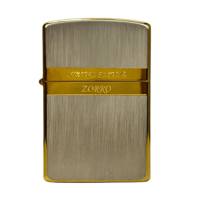 Бензинова запальничка Zorro Ultimate Justice Limited Edition, Brushed Gold/Silver
