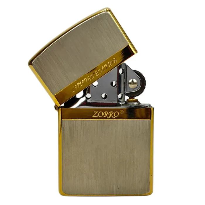 Бензинова запальничка Zorro Ultimate Justice Limited Edition, Brushed Gold/Silver