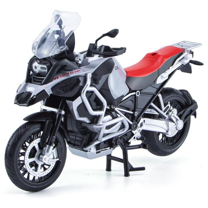 Колекційна модель мотоцикла BMW R1250 GS, 1:12 (Металевий корпус, Світло, Звук) Silver-Red
