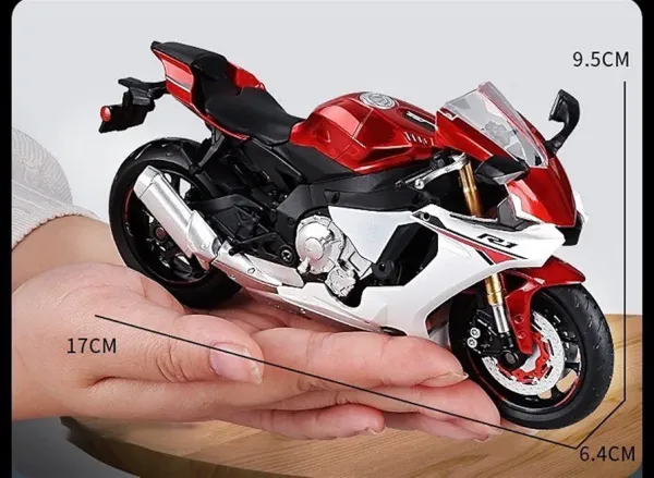 Колекційна масштабна модель мотоцикла Yamaha YZF-R1 (1:12) — Червоний металік