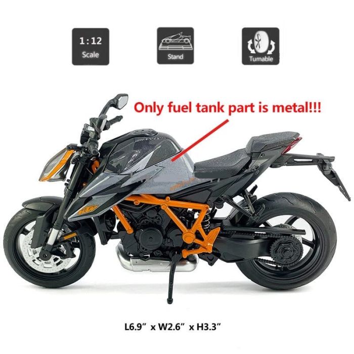 Масштабна модель мотоцикла KTM 1290 Super Duke R (1:12) помаранчеві вставки