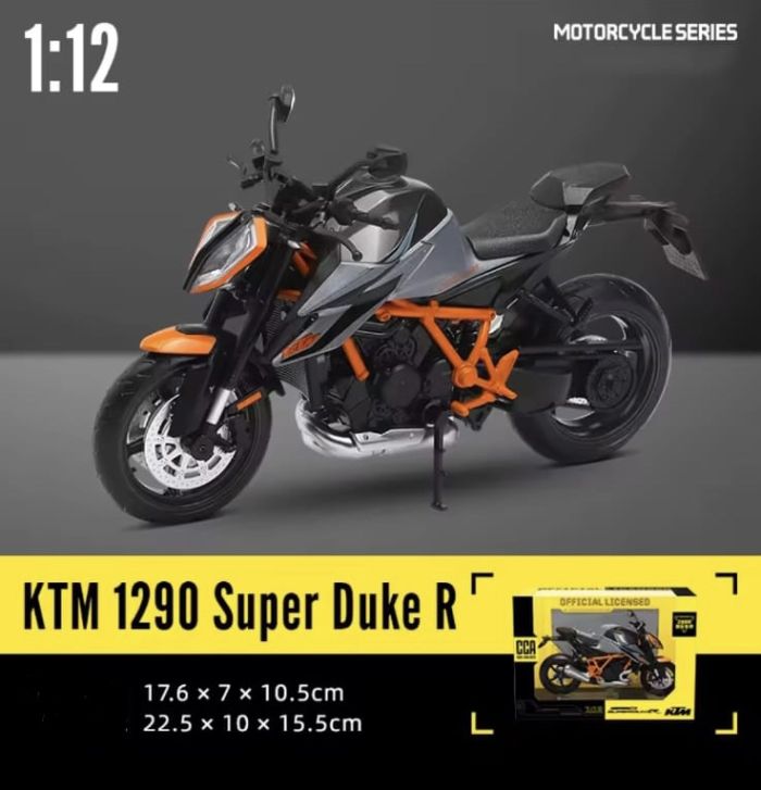 Масштабна модель мотоцикла KTM 1290 Super Duke R (1:12) помаранчеві вставки