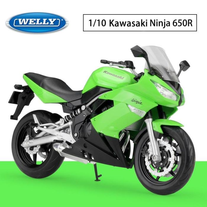 Колекційна модель мотоцикла Welly Kawasaki Ninja 650R (Масштаб 1/10)