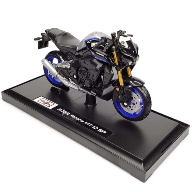 Колекційна модель мотоцикла 2023 Yamaha MT-10 SP (Maisto, 1:18) колір Фірмовий темно-синій з металіком та золотистими елементами