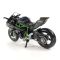 Колекційна модель мотоцикла Kawasaki Ninja H2R — Масштаб 1:18 (Maisto) "Mirror Coated Black" з контрастною яскраво-зеленою рамою (Trellis frame)