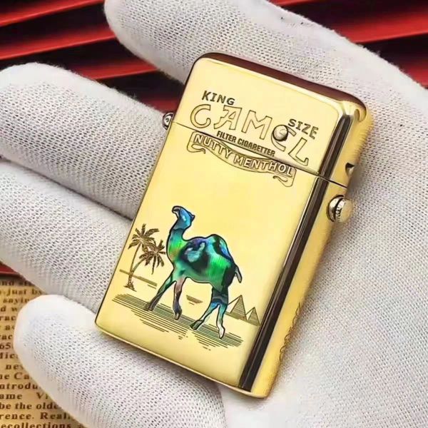 Бензинова напівавтоматична запальничка Zorro «Camel Nutty Menthol» золотиста