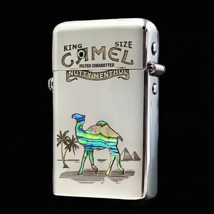 Бензинова напівавтоматична запальничка Zorro «Camel: Nutty Menthol» срібляста