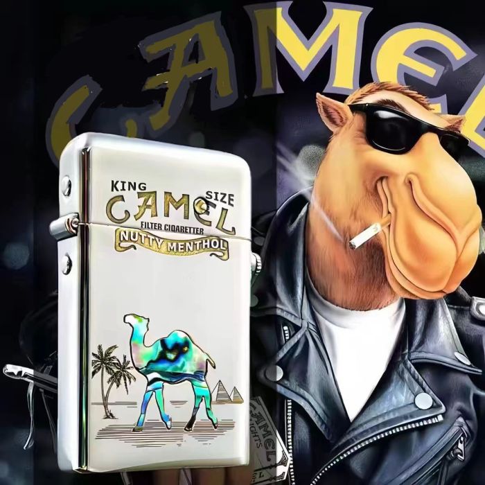 Бензинова напівавтоматична запальничка Zorro «Camel: Nutty Menthol» срібляста