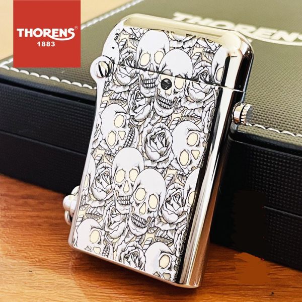 Бензинова запальничка Thorens у стилі «Skulls & Roses» (Черепи та Троянди)