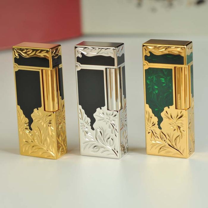 Газова запальничка  преміум-класу KELEISI з художнім гравіюванням Black & Silver