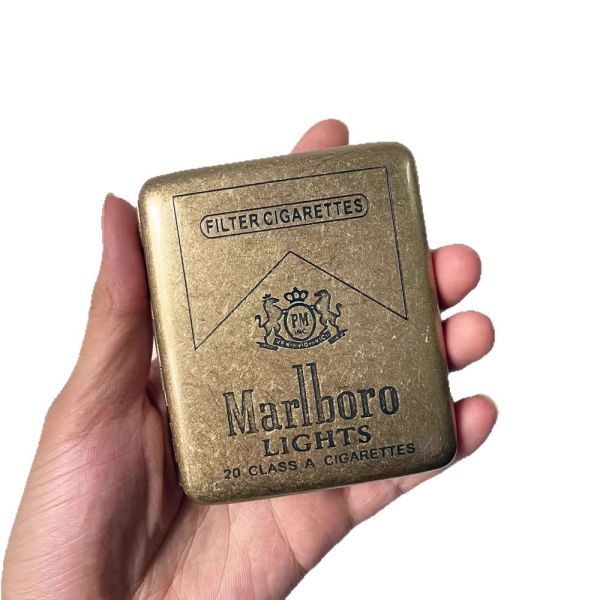 Портсигар металевий Gvipaі "Marlboro Lights" на 20 сигарет (під бронзу)