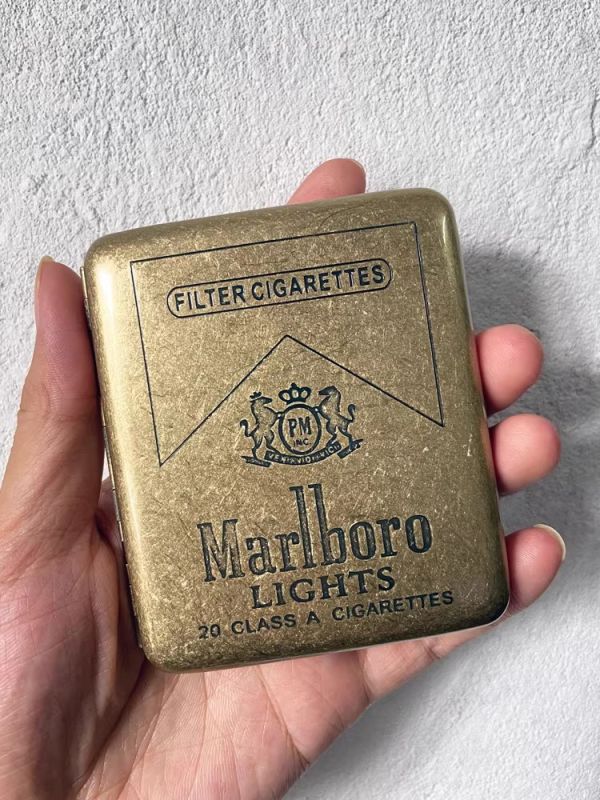 Портсигар металевий Gvipaі "Marlboro Lights" на 20 сигарет (під бронзу)