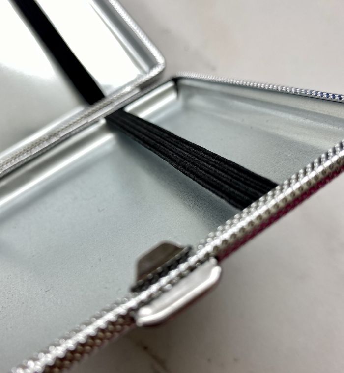 Портсигар металевий Chrome Hearts з екошкірою (на 20 сигарет), чорний з хрестом