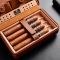 Шкіряний дорожній х’юмідор (футляр) для 4 сигар Cigarloong — Чорний