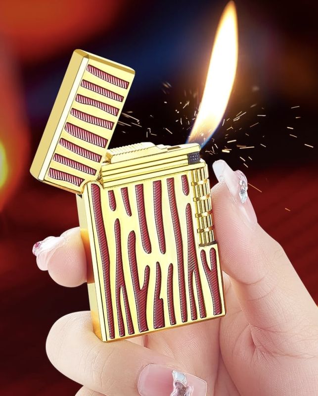 Елегантна газова запальничка Classic Lighter з фірмовим кліком (Red/Gold)