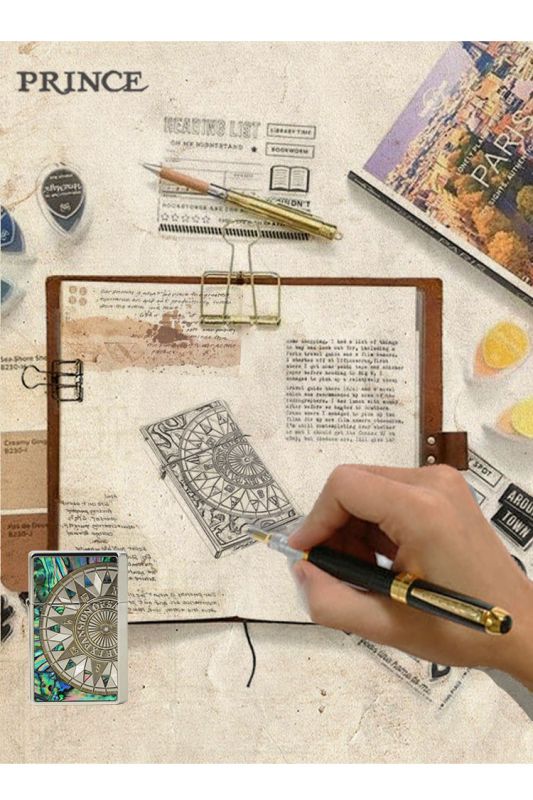 Бензинова запальничка Prince: Серія "Морська Експансія" (Abalone Shell Edition)