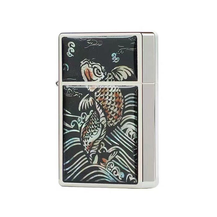 Бензинова запальничка Prince «Golden Koi» Короп Кої (Made in Japan)