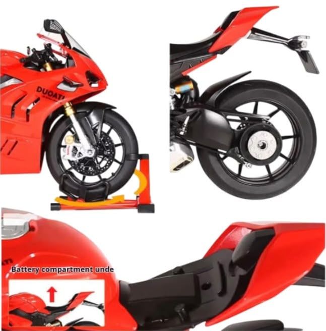 Ексклюзивний подарунковий супербайк Ducati V4 S у масштабі 1:6 — Світло, Звук та Дим