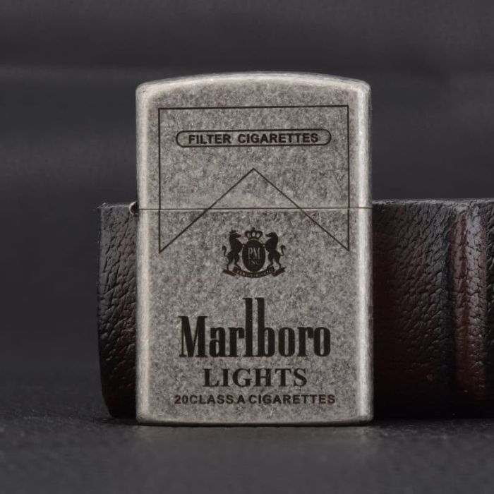 Бензинова запальничка Zorro «Marlboro Lights» (Срібно-Матова)