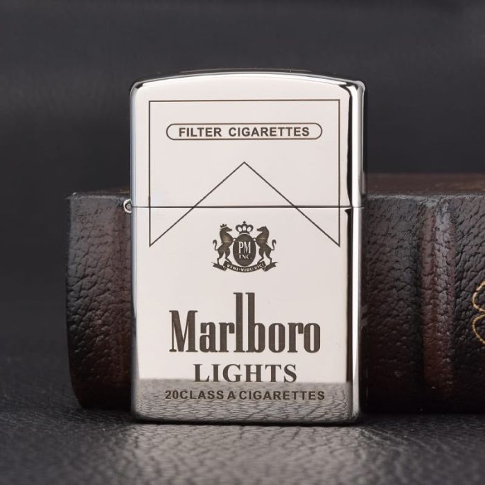 Бензинова запальничка Zorro «Marlboro Lights» (Срібляста)