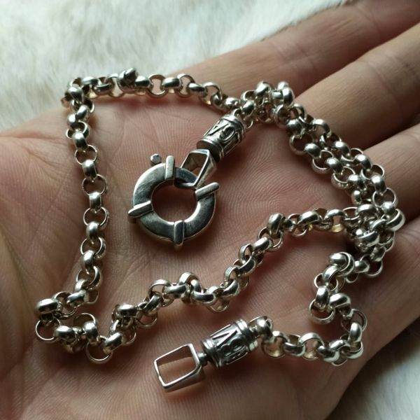 Срібний ланцюжок «Бельцер» з акцентним замком-штурвалом
