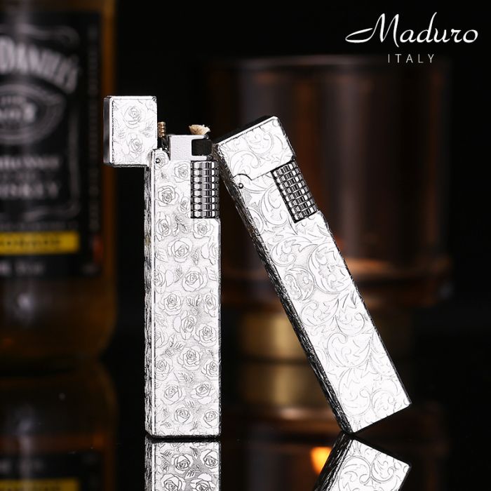 Бензинова запальничка Maduro Silver Rose (Срібна Троянда)