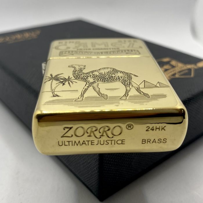 Бензинова запальничка Zorro "Золотий Верблюд" (Camel King)