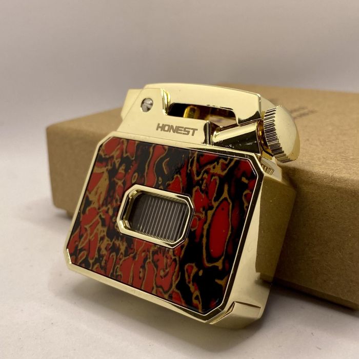 Запальничка HONEST червоно-чорного мармурового кольору