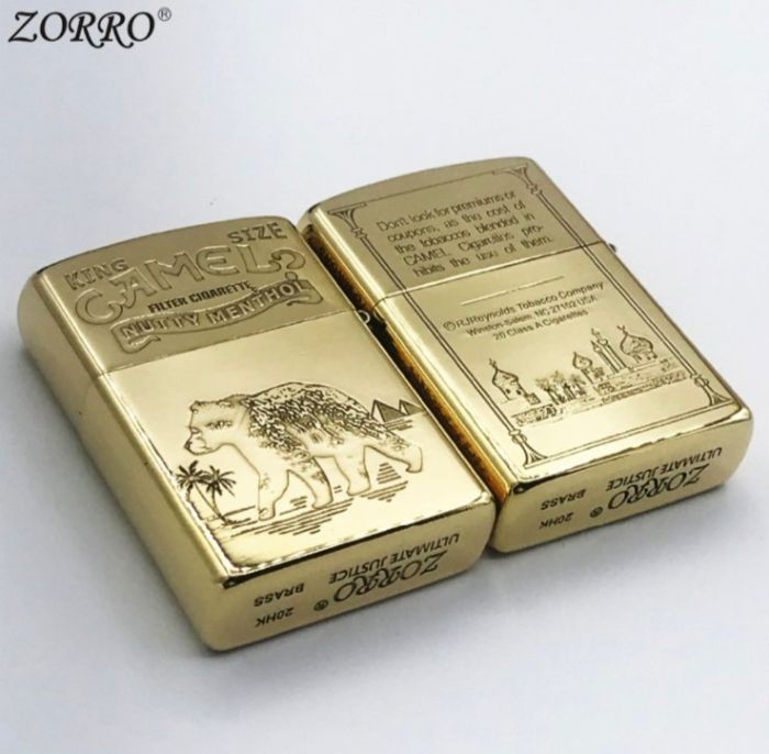 Бензинова запальничка Zorro "Золотий Верблюд" (Camel King)
