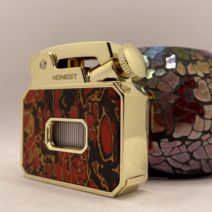 Запальничка HONEST червоно-чорного мармурового кольору