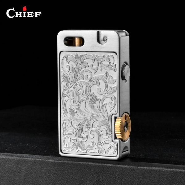 Ексклюзивна Бензинова Запальничка Chief матова срібляста