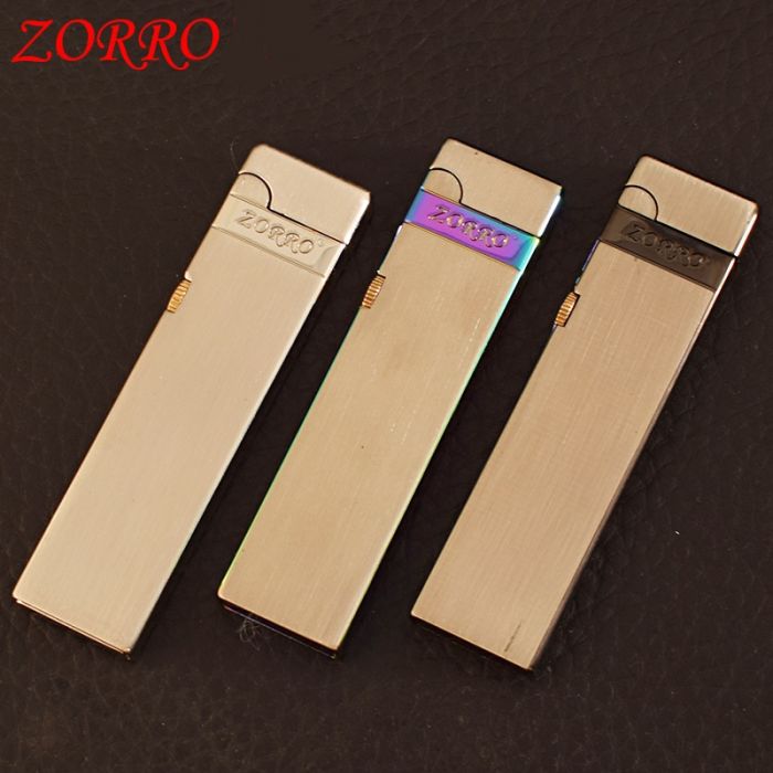 Елегантна Бензинова Запальничка ZORRO Slim (Тонка) — Матовий Золотистий (Шампань)