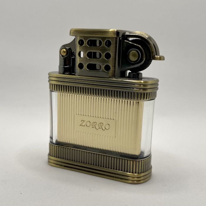 Бензинова Запальничка ZORRO Антична Бронза з прозорою вставкою