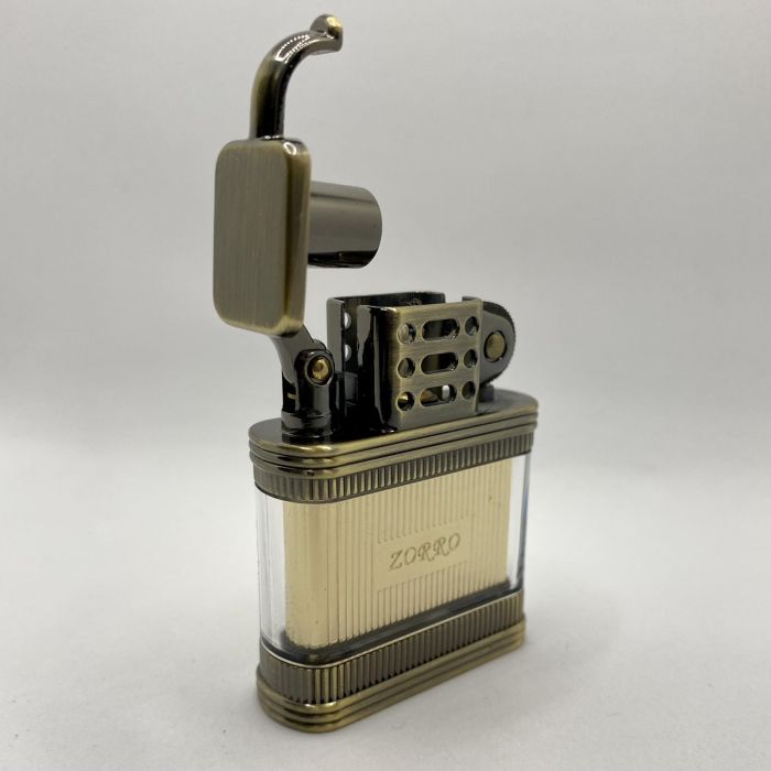 Бензинова Запальничка ZORRO Антична Бронза з прозорою вставкою
