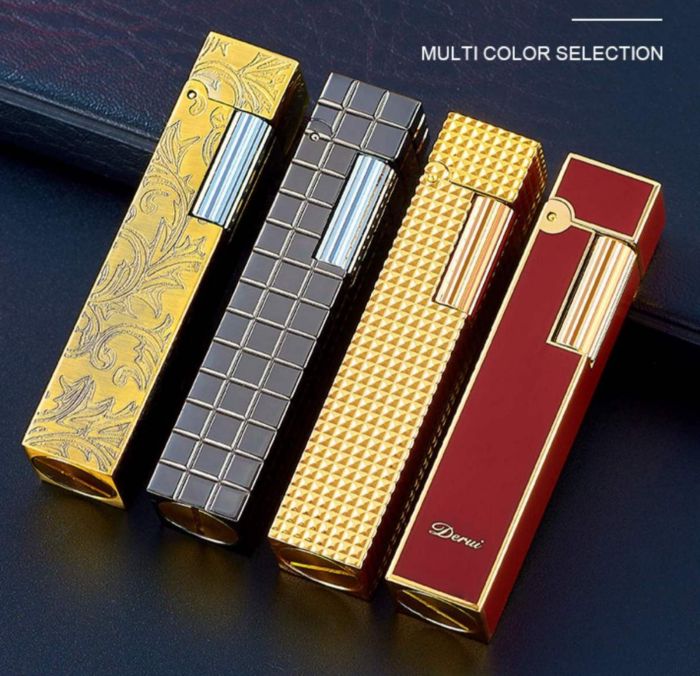 Вишукана Бензинова Запальничка Derui – Елегантність у Червоному та Золотому