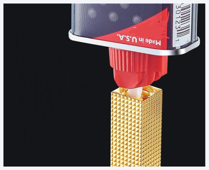 Ексклюзивна Бензинова Запальничка Derui фактурна золотиста